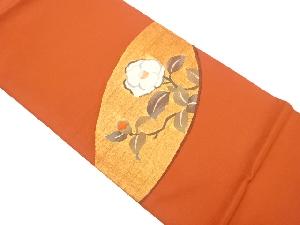 椿模様織り出し袋帯